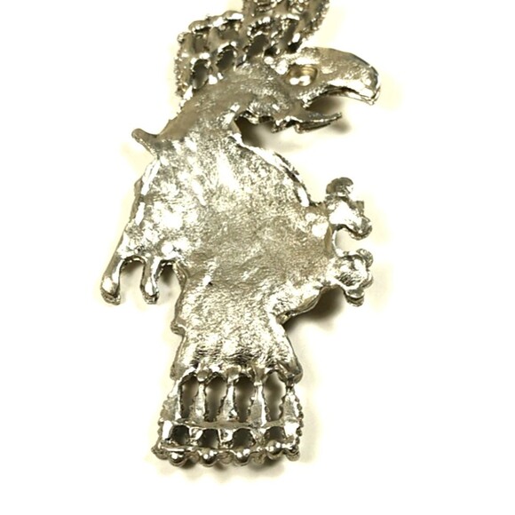 mens Silver Bird of Prey Necklace Turquoise feathers Statement Pendant boho fit - Picture 5 of 5